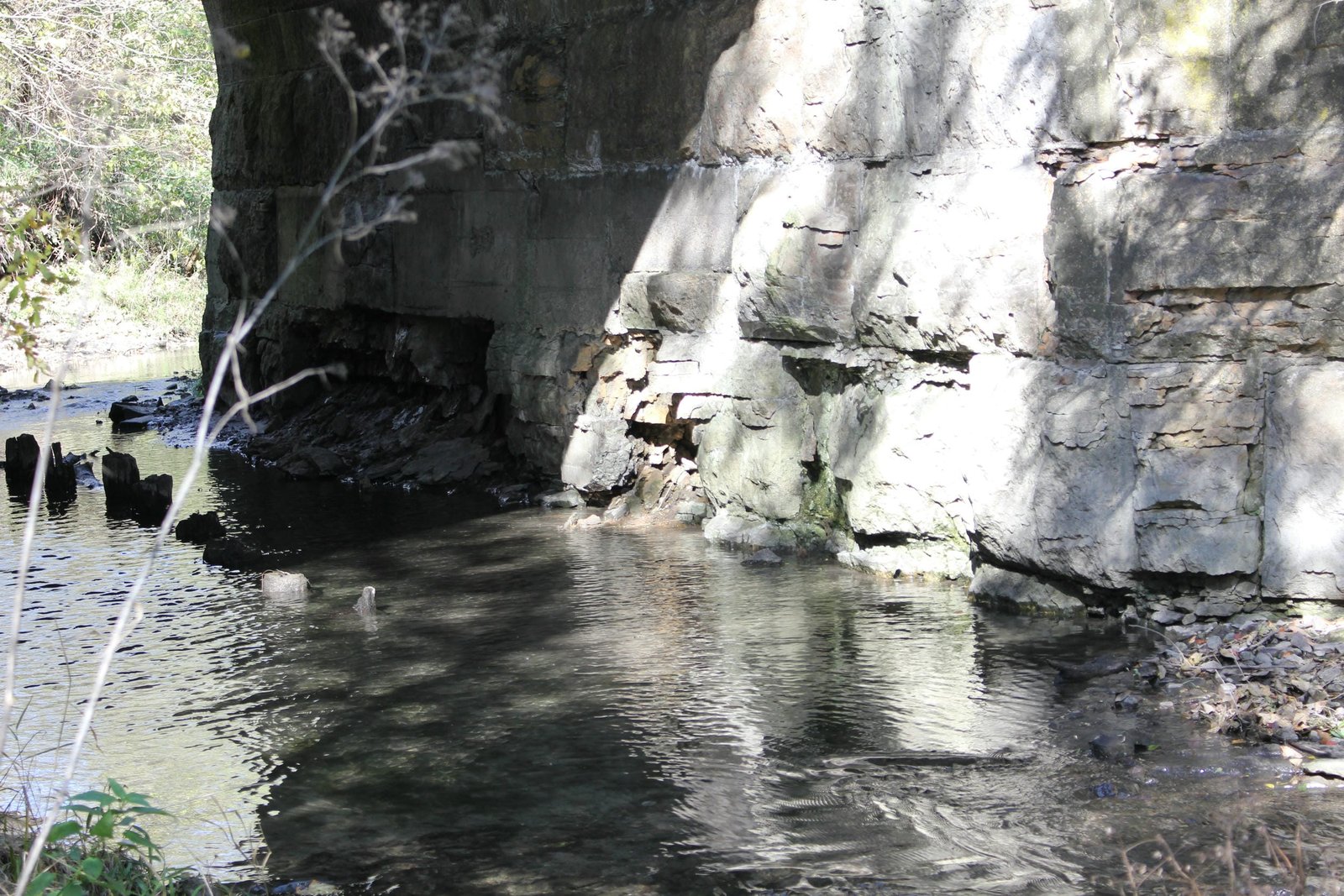 Base of east abutment